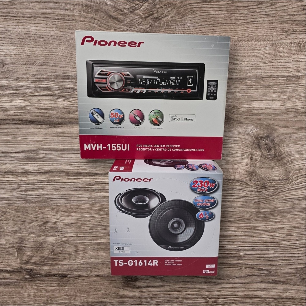 Pioneer MVH-155UI Car Stereo Receiver +‎ TS-G1614R 6.5" Speakers Bundle NEW
